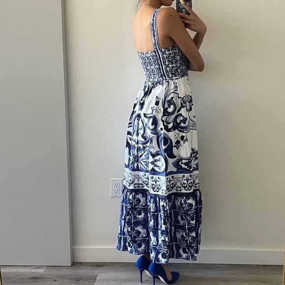 & Other Stories Blue and White Patterned Mini Dress - Picture 2 of 2